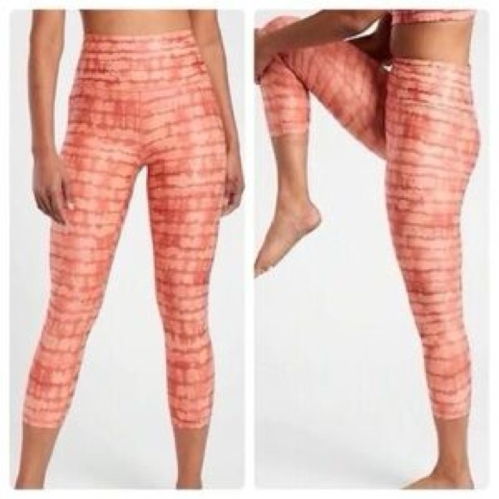 Athleta Coral Patterned Leggings